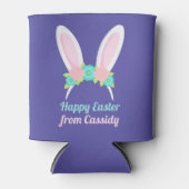 Paarse Paasverjaardagsfeest Schattigee aangepaste  Blikjeskoeler (Voorkant)