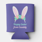 Paarse Paasverjaardagsfeest Schattigee aangepaste  Blikjeskoeler (Achterkant)