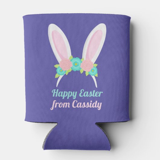 Paarse Paasverjaardagsfeest Schattigee aangepaste Blikjeskoeler (Achterkant)