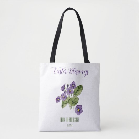 paarse paaszegeningen tote bag (Voorkant)