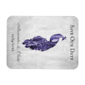 Paarse Pacock sparen de Datum Magnet Magneet (Horizontaal)