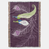 Paarse pacocks Pair Weddenschap Jubileum Aangepast Deken (Voorkant Verticaal)