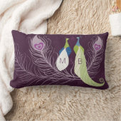 Paarse pacocks Pair Weddenschap Jubileum Aangepast Kussen (Deken)