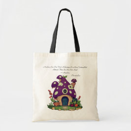 Paarse paddenstoel huis Aurelius Positiviteit Quot Tote Bag