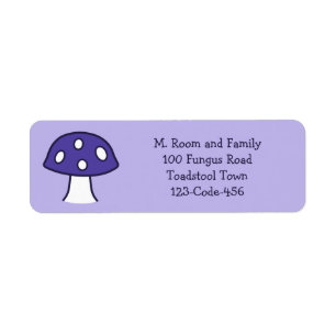 Paarse paddenstoelen Adresetiketten Etiket