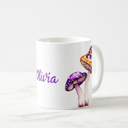 Paarse Paddenstoelen Amanita paddenstoel Koffiemok (Voorkant rechts)