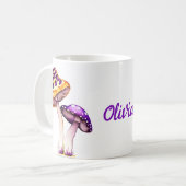 Paarse Paddenstoelen Amanita paddenstoel Koffiemok (Voorkant links)