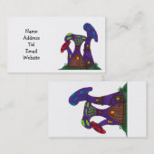 Paarse paddenstoelen visitekaartjes (Voorkant / Achterkant)