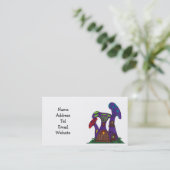 Paarse paddenstoelen visitekaartjes (Staand voorkant)