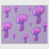 Paarse paddenstoelenfeest cadeaupapier (Vlak)