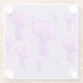 Paarse paddenstoelenfeest glazen onderzetter (Achterkant)