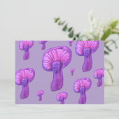 Paarse paddenstoelenfeest kaart (Staand voorkant)