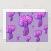 Paarse paddenstoelenfeest kaart (Voorkant / Achterkant)