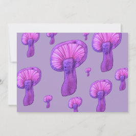 Paarse paddenstoelenfeest kaart