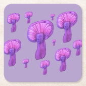 Paarse paddenstoelenfeest kartonnen onderzetters (Voorkant)
