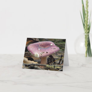 Paarse paddestoel bedankkaart
