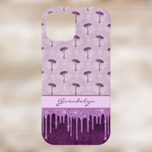 Paarse Paddestoel Droom en Glitter Drips Monogram