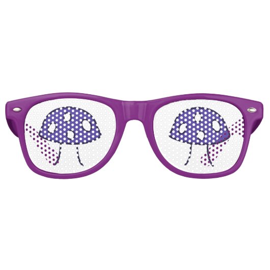 Paarse Paddestoel Retro Party Shades Retro Zonnebril (Voorkant)