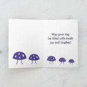 Paarse paddestoel verjaardag Kaart (Binnen)