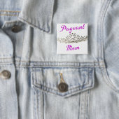 Paarse Pageant mama Vierkante Button 5,1 Cm (In situ)