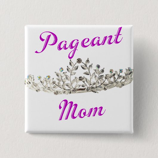 Paarse Pageant mama Vierkante Button 5,1 Cm (Voorkant)