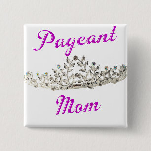 Paarse Pageant mama Vierkante Button 5,1 Cm