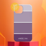 Paarse Paint Chips Strip - Aangepaste naam iPhone 16 Hoesje<br><div class="desc">Een trendy,  modern en minimaal design voor je favoriete gadget. Een geweldig cadeau voor elke artistieke vrouw die van creëer en design houdt.</div>