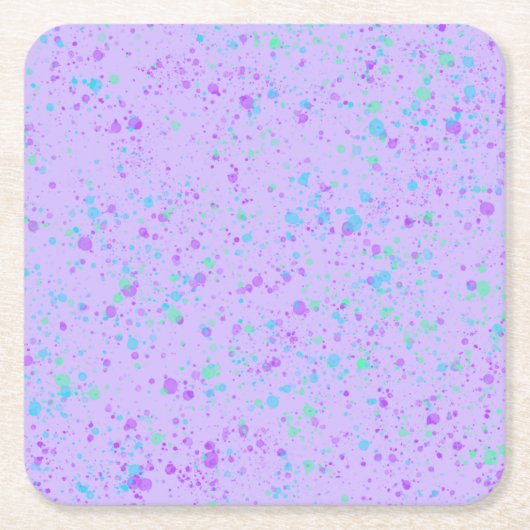 Paarse Paint Splatter Birthday Kartonnen Onderzetters (Voorkant)