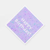 Paarse Paint Splatter Birthday Servet (Hoek)