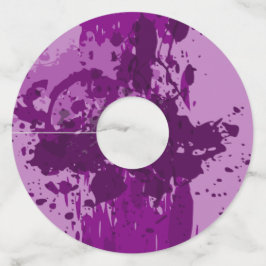 Paarse Paint Splatter - Party Supplies - Wijnglaslabel
