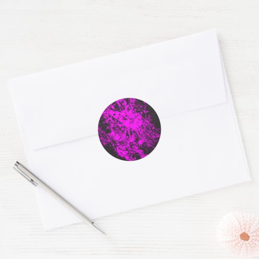Paarse Paint Splatter Sticker (Envelop)