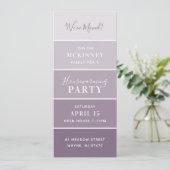 Paarse Paint Swatch Kaart Housewarming Party Invit (Staand voorkant)