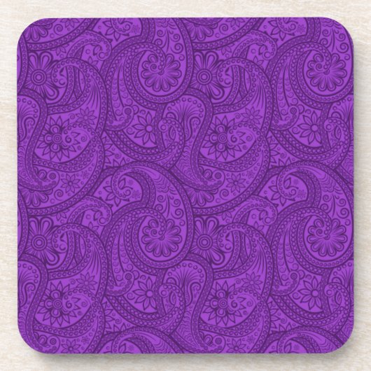 Paarse Paisley Bier Onderzetter (Voorkant)