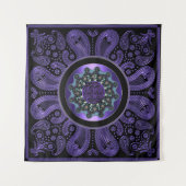 Paarse Paisley Celtic Knot Mandala Wall Tapestry Wandkleed (Voorkant (horizontaal))