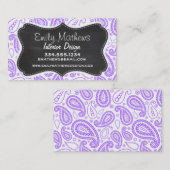 Paarse Paisley  Chalkboard er uitzien Visitekaartje (Voorkant / Achterkant)