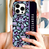 Paarse Paisley Custom Name Case-Mate iPhone Case