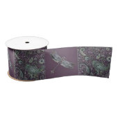 paarse paisley en dragonfly check satijnen lint (Spoel)
