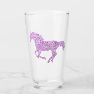 Paarse Paisley Galloping Horse Glas