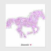 Paarse Paisley Galloping Horse Sticker (Vel)