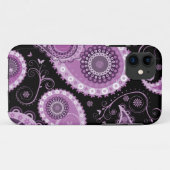 Paarse Paisley iPhone 5 Hoesje (Achterkant (horizontaal))
