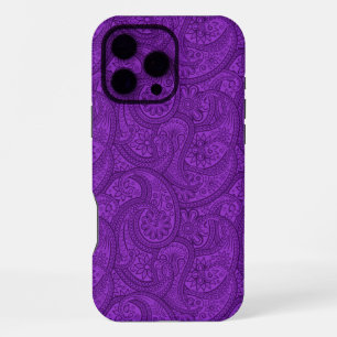 Paarse Paisley iPhone 16 Pro Max Hoesje