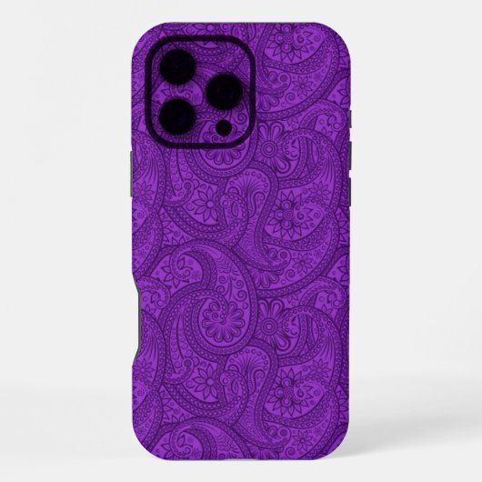 Paarse Paisley iPhone Hoesje (Achterkant)