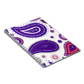 Paarse paisley, kleurrijk bloemmotief notitieboek (Rechterzijde)