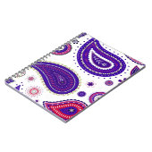 Paarse paisley, kleurrijk bloemmotief notitieboek (Linkerzijde)