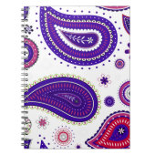 Paarse paisley, kleurrijk bloemmotief notitieboek (Voorkant)
