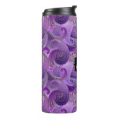 Paarse Paisley met aangepaste monogram Thermosbeker (Gedraaid links)