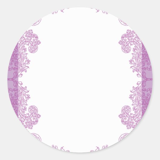 Paarse Paisley midden-oosten uitnodiging Sjabloon Ronde Sticker (Voorkant)