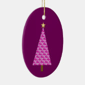 Paarse paisley moderne kerstboom keramisch ornament (Rechts)