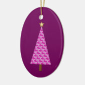 Paarse paisley moderne kerstboom keramisch ornament (Links)