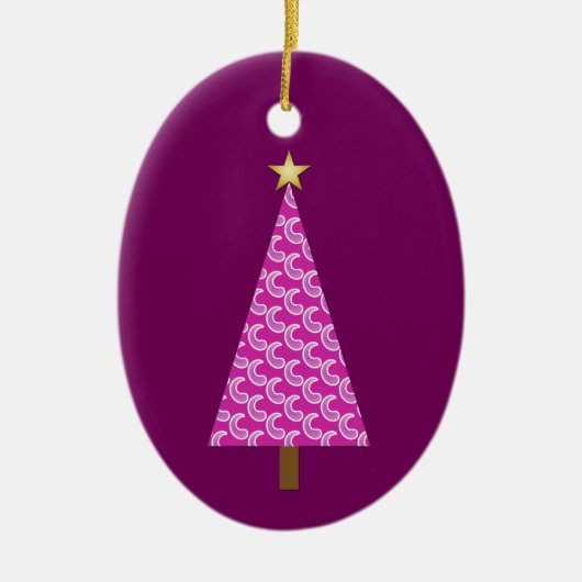 Paarse paisley moderne kerstboom keramisch ornament (Voorkant)